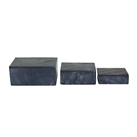 Black Marble Modern Boxes, 3ct.
