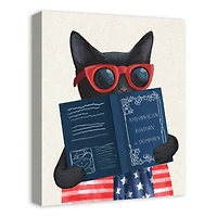 16" x 20" Patriotic Cat Canvas Wall Art