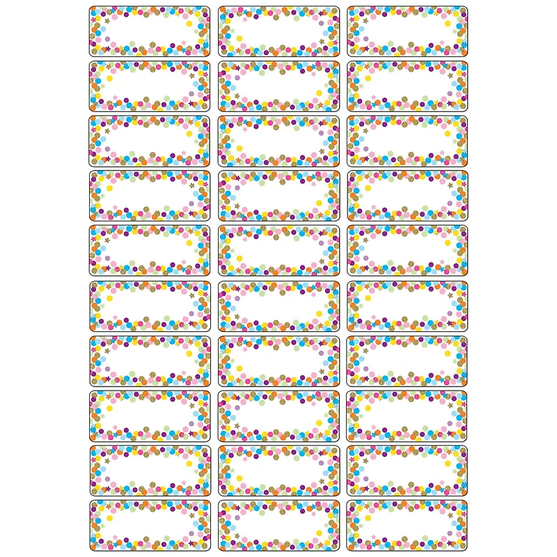 Ashley Productions Confetti Magnetic Die-Cut Small Foam Nameplates & Labels, 3 Packs of 30