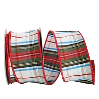 JAM Paper 2.5" x 10yd. Squire Wired Edge Plaid Ribbon