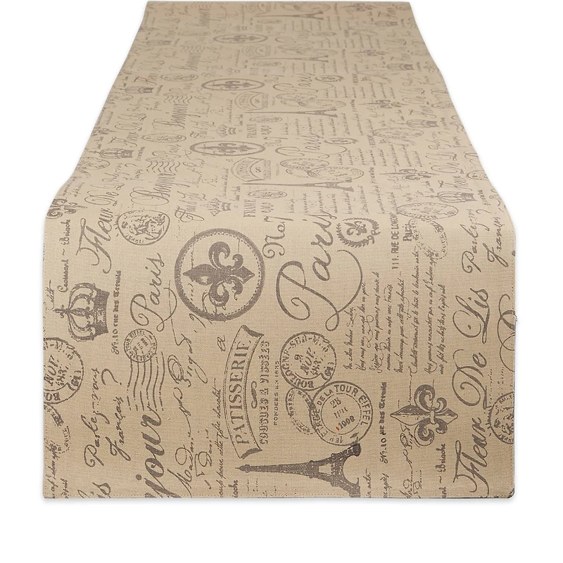 French Flourish Print Table Runner 14" x 108"