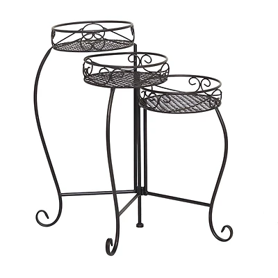 Black Iron Industrial Plantstand, 23" x 22" x 17"