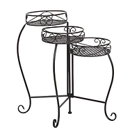 Black Iron Industrial Plantstand, 23" x 22" x 17"