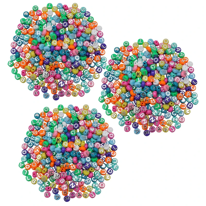 Hygloss® Alphabet Beads, 3 Packs of 300