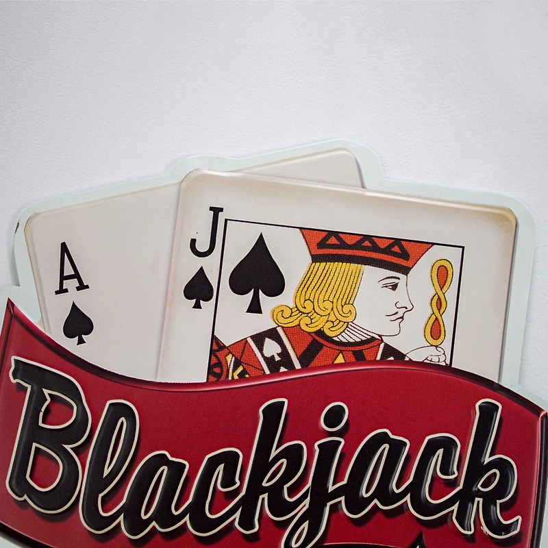 American Art Décor™ 16.5" Blackjack 21 Embossed Metal Sign