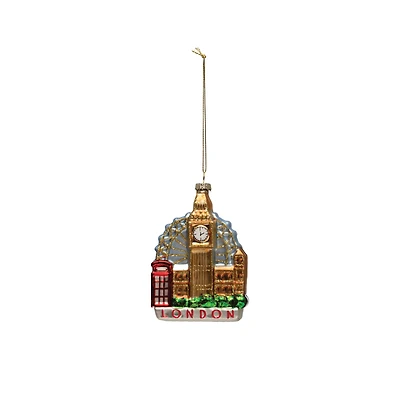 Hello Honey® Hand-Painted Glitter Glass Big Ben Ornament