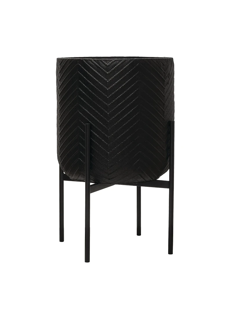 Hello Honey® 25.5" Black Metal Planter with Stand