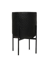 Hello Honey® 25.5" Black Metal Planter with Stand