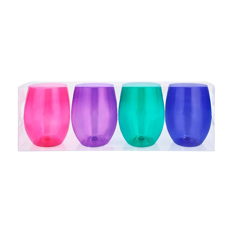 12oz. Plastic Stemless Wine Glasses, 4ct. by Ashland®