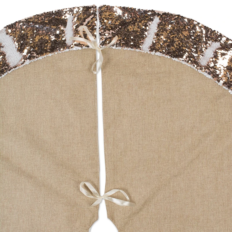 DII® Champagne Sequin Linen Holiday Tree Skirt