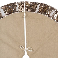 DII® Champagne Sequin Linen Holiday Tree Skirt