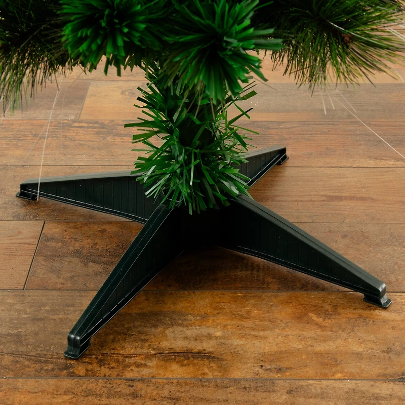 4ft. Fiber Optic Warm White Ornament LED Lights Pine with Mixed Tips Artificial Christmas Tree