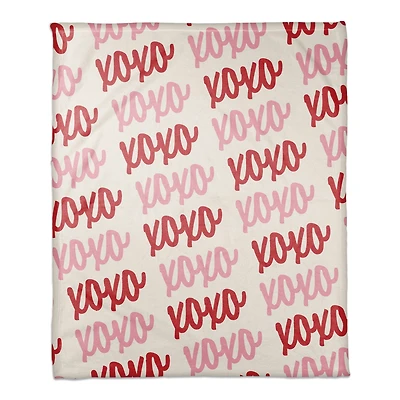 XOXO Pattern Coral Fleece Blanket