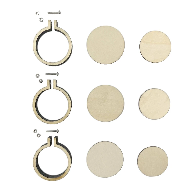 1.5" Mini Wood Embroidery Hoops, 3ct. by Loops & Threads®