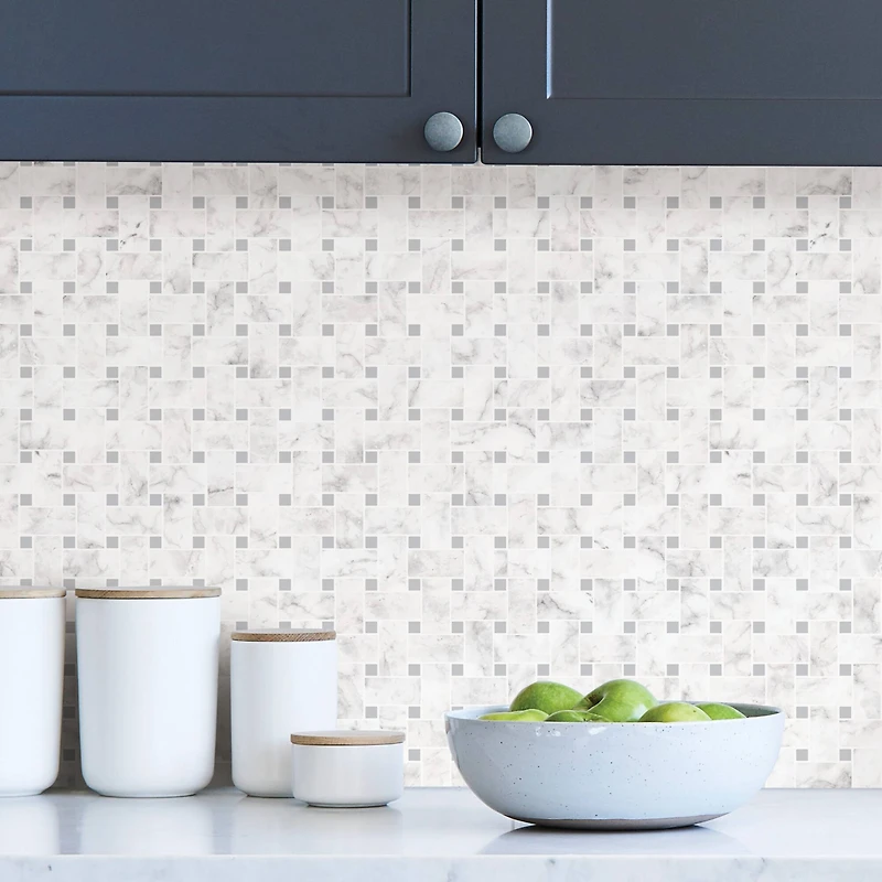 InHome Bianco Carrara Tile Peel & Stick Backsplash