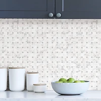 InHome Bianco Carrara Tile Peel & Stick Backsplash