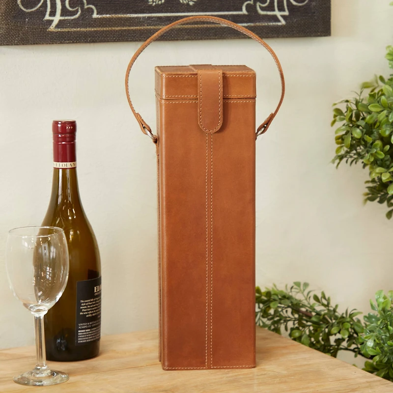 Tan Modern Wine Holder, 5" x 5" x 19"