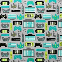 Camelot Fabrics Game On Light Grey Equipment Cotton Fabric