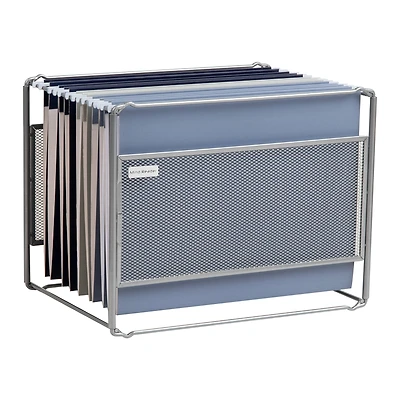 Mind Reader Hanging File Folder Organizer, Desktop Organizer, Storage, Office, Metal Mesh, Silver