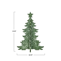 Hello Honey® 15.25" Distressed Green Interlocking Christmas Tree with Star