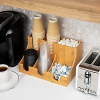 Mind Reader Bali Collection Brown 6-Compartment Breakroom Countertop Organizer