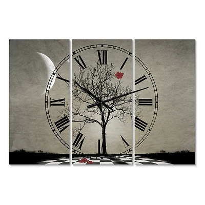 Designart Inevitable Large Cottage 3 Panel Wall Clock