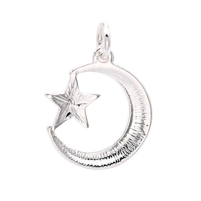 Silver Plated Star & Moon Charm by Bead Landing™