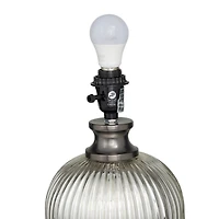 Grey Glass Modern Accent Lamp, 16" x 16" x 27"