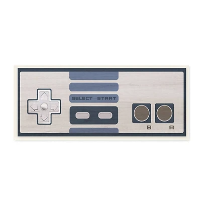 Stupell Industries Vintage Video Game Entertainment System Classic Controller Blue,7" x 17"