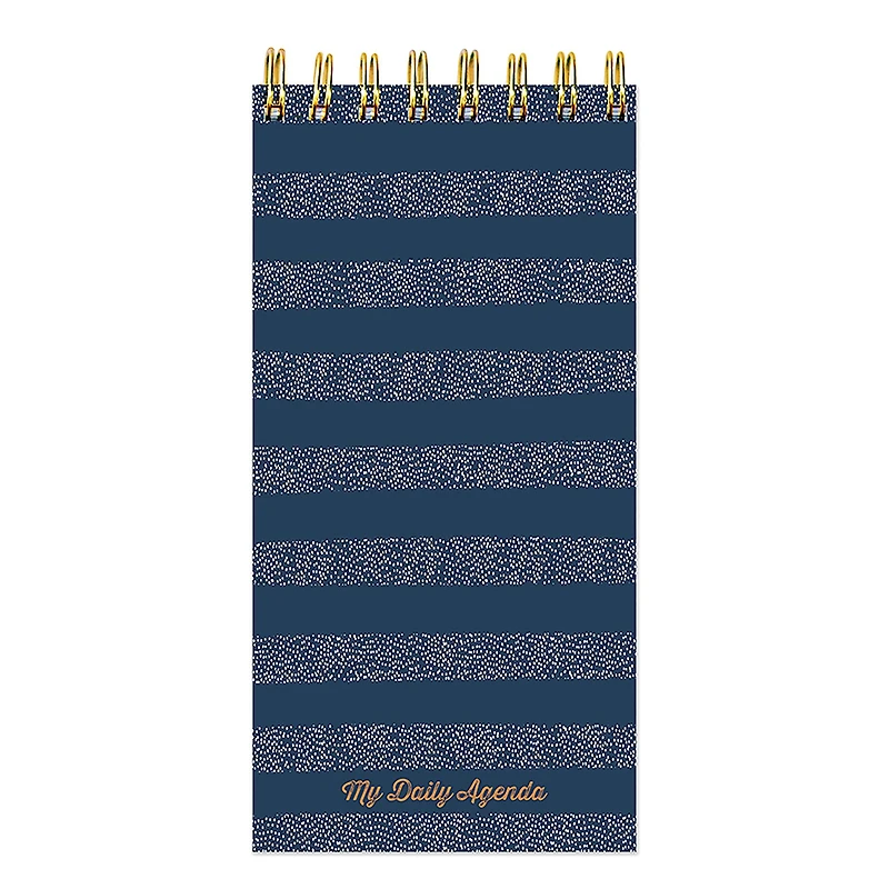 TF Publishing Blue Boho Stripe Undated Daily Agenda Notepad Planner