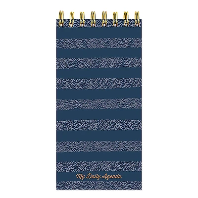 TF Publishing Blue Boho Stripe Undated Daily Agenda Notepad Planner