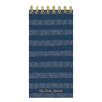 TF Publishing Blue Boho Stripe Undated Daily Agenda Notepad Planner