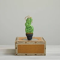 Hello Honey® 5.5" Hand-Painted Glass Potted Cactus Ornament