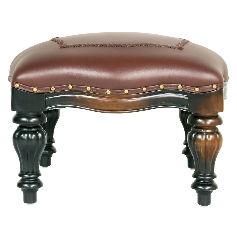 Design Toscano 15" Victorian Rococo Faux Leather Ottoman