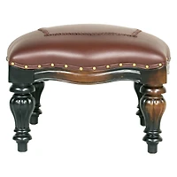 Design Toscano 15" Victorian Rococo Faux Leather Ottoman