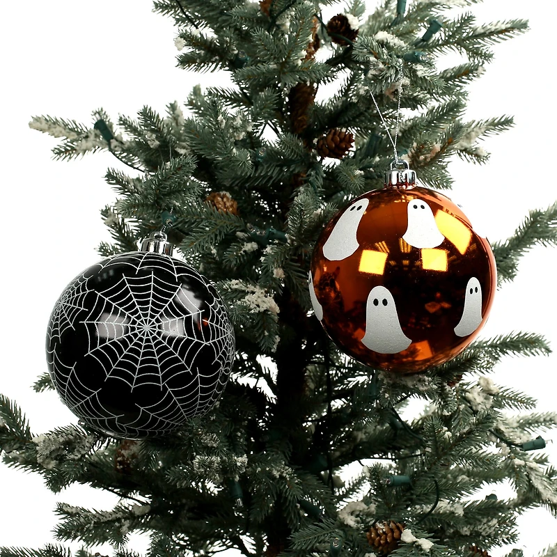 6" Ghost & Spiderweb Ball Ornament Set by Ashland®