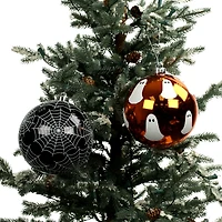 6" Ghost & Spiderweb Ball Ornament Set by Ashland®