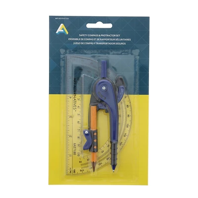24 Pack: Art Alternatives Safety Compass & Protractor Set