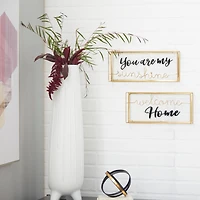 Gold Metal Contemporary Wall Sign Set