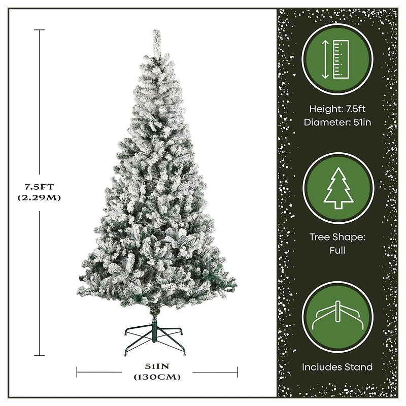 7.5 ft. Unlit Acacia Flocked Artificial Christmas Tree