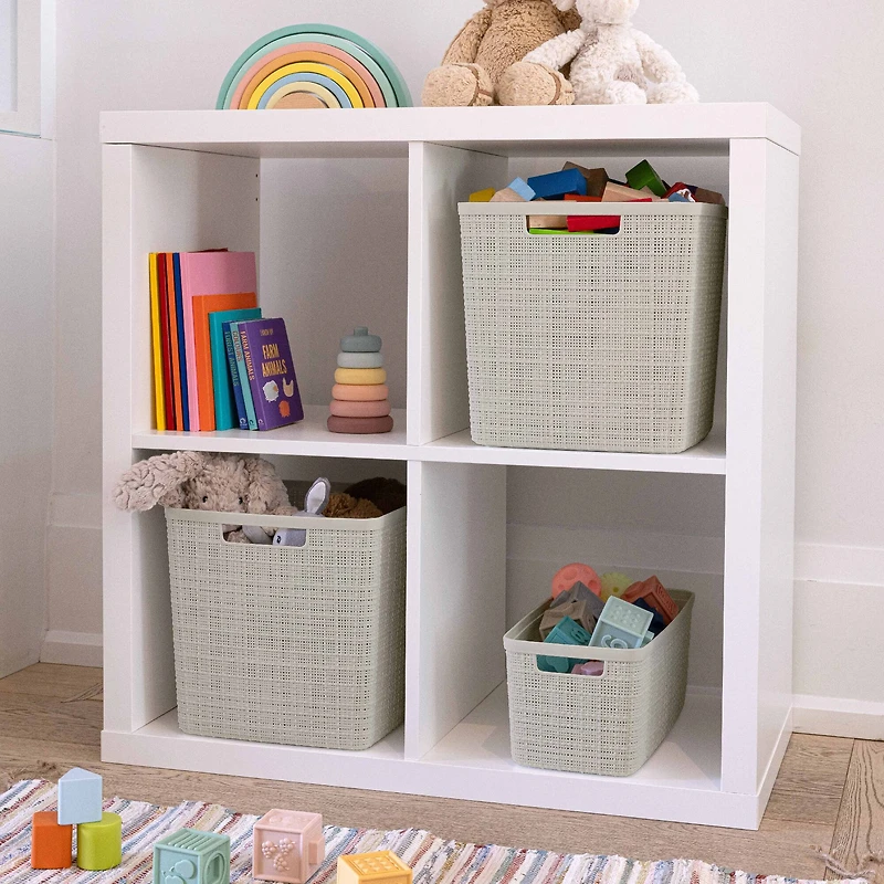 Curver® Jute Cream Plastic Storage Basket Organizer