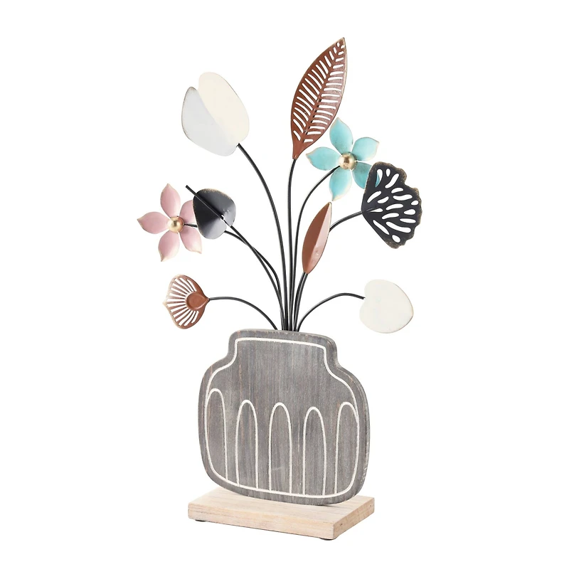 Floral Patterned Vase Sculpture Set