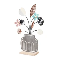 Floral Patterned Vase Sculpture Set