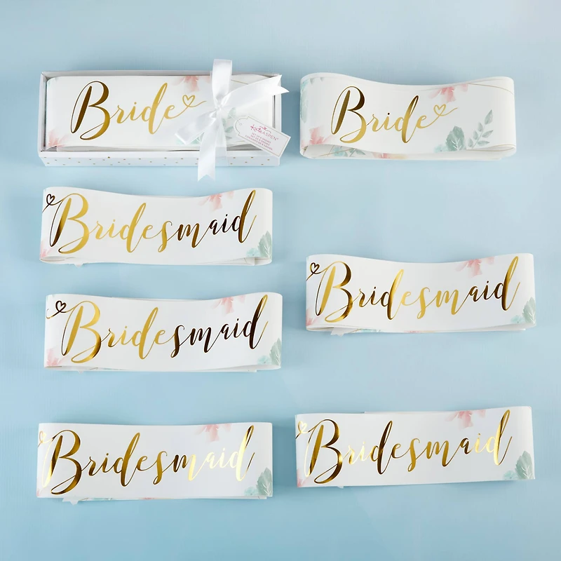 Kate Aspen® Geometric Floral Bachelorette Sash Set, 6ct.