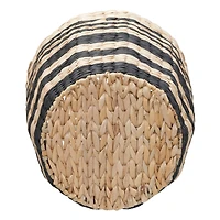 Household Essentials 18" Black & Natural Cattail & Paper Banded Basket