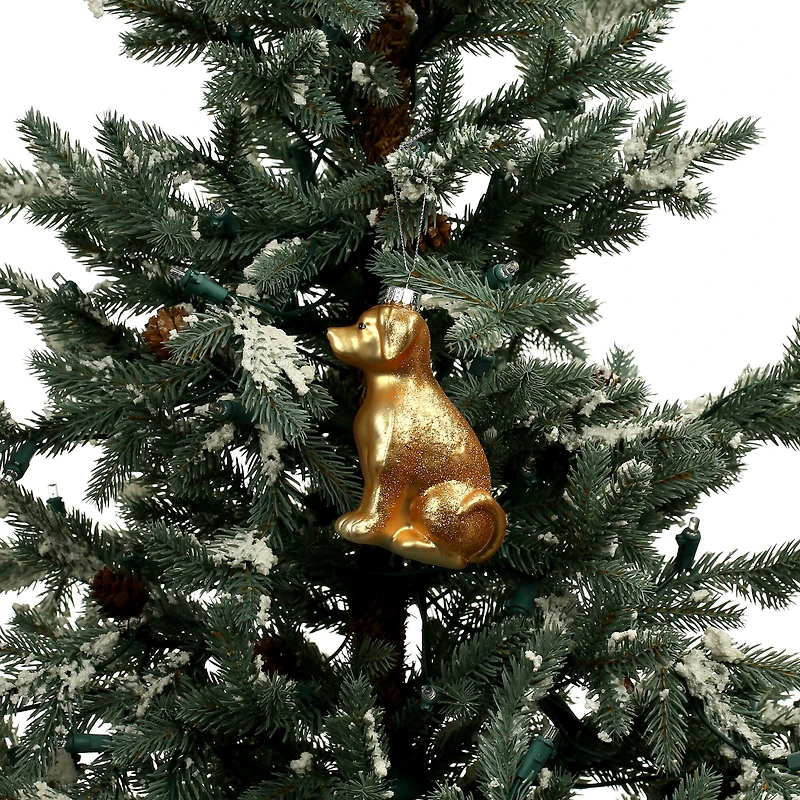 4.25" Gold Dog Glass Ornament by Ashland®