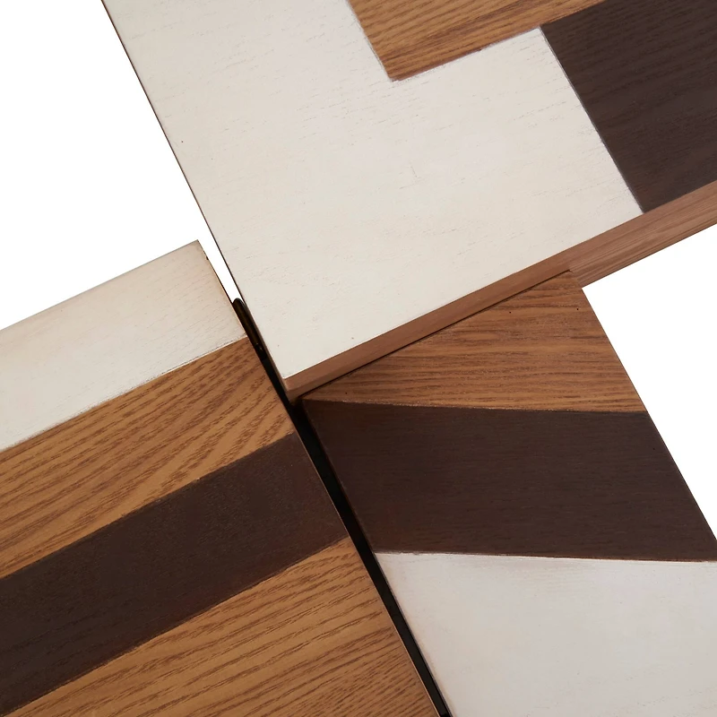 Brown & Cream Wooden Geometric Box Set
