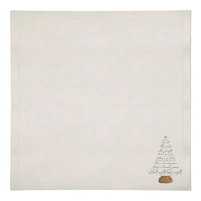 Silent Night Tree 10" x 10" Cotton Twill Napkin