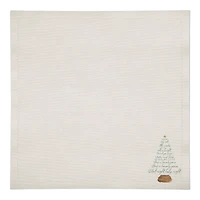 Silent Night Tree 10" x 10" Cotton Twill Napkin