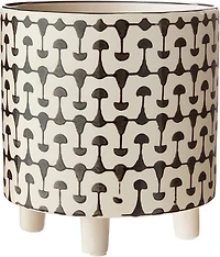 Hello Honey® 8" Footed Stoneware Planter with Abstract Print